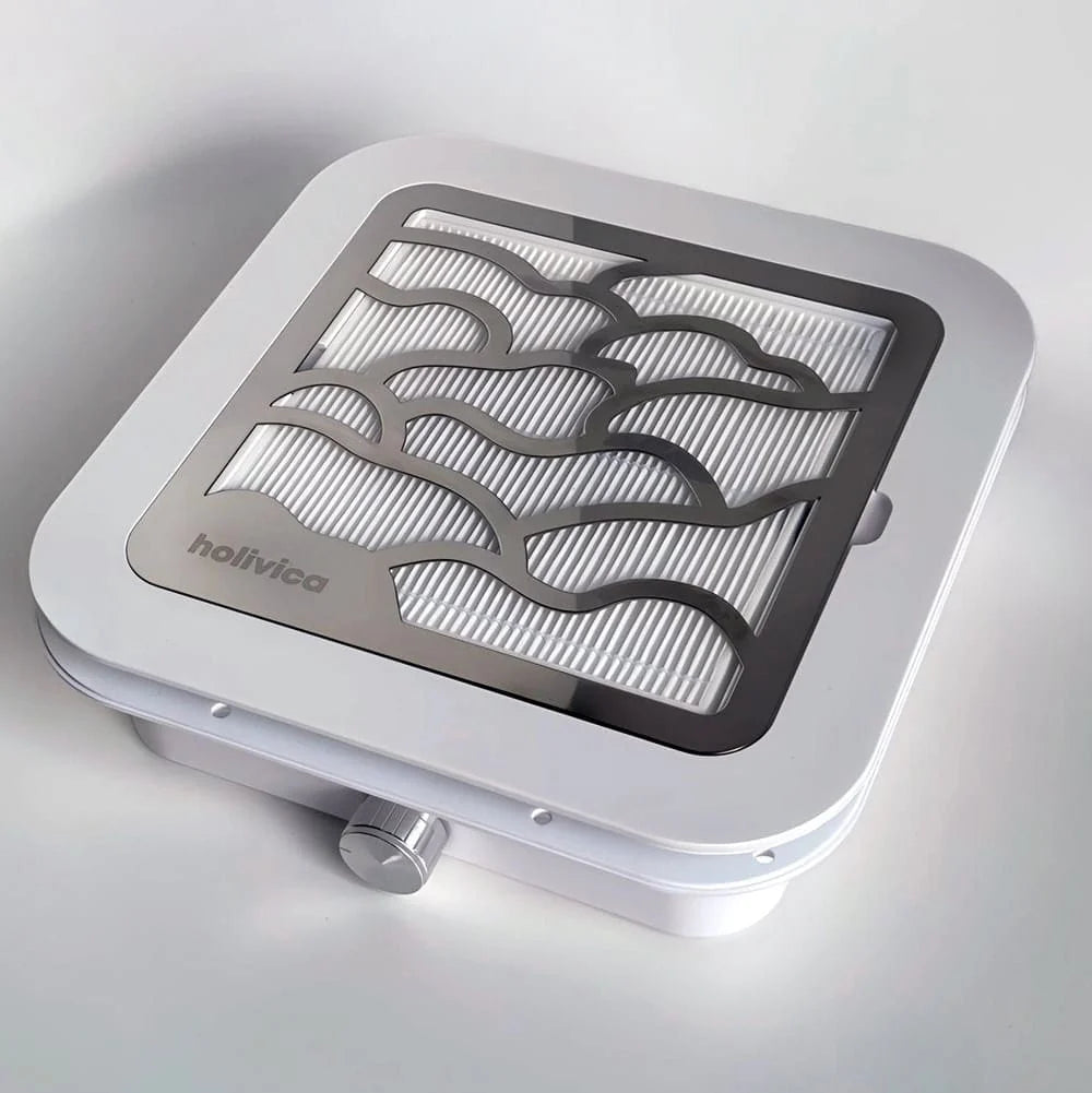 Holivica manicure desk with a cutout for a dust collector