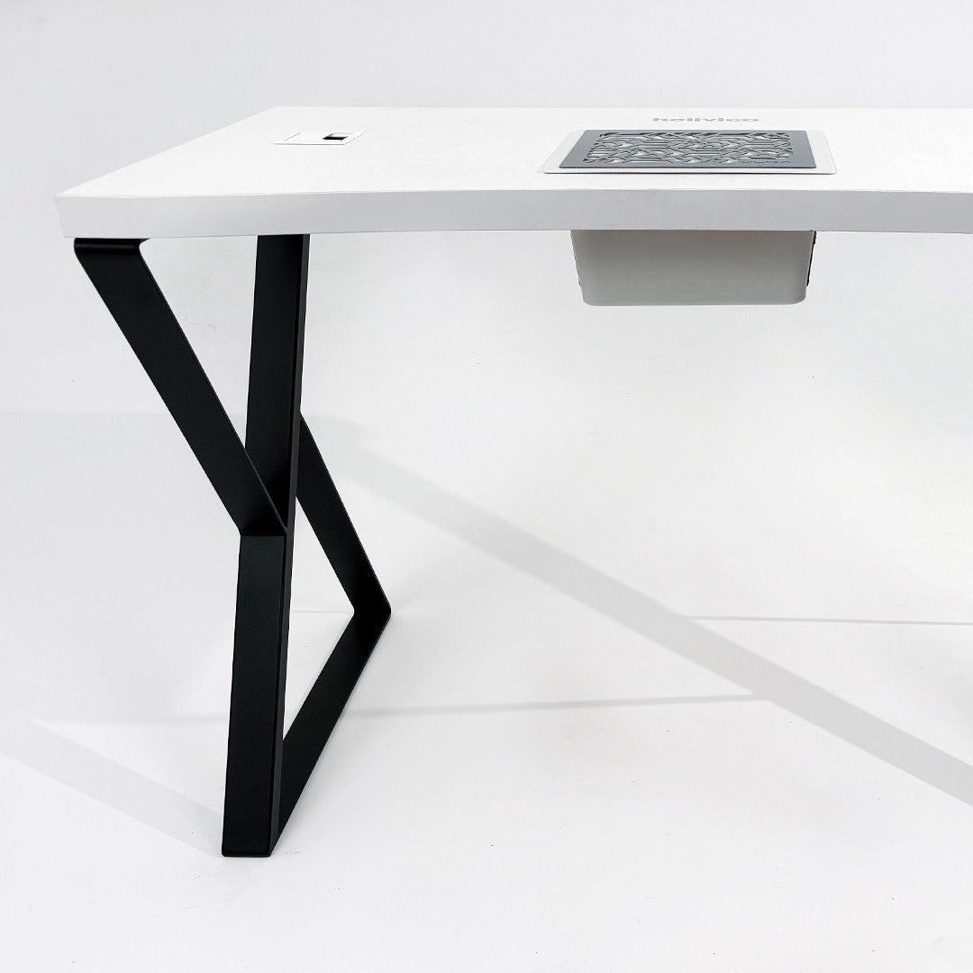 Holivica manicure desk with a cutout for a dust collector